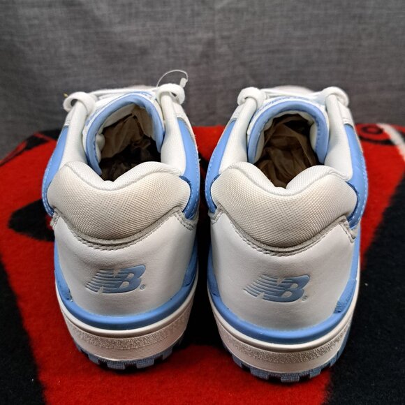 New Balance 550 White and Blue Athletic Shoes - Picture 4 of 13